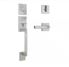 Home Decorators Woodward Satin Nickel Door Handleset W/ Woodcliff Interior Lever New. Price: $95.00.