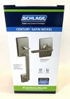 Schlage Century Front Entrance Door Handle With Latitude Lever Satin Nickel New. Price: $89.95.