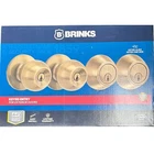 Brinks Keyed Entry Door Knob And Deadbolt Double Combo Antique Brass 4 Piece New. Price: $55.00.