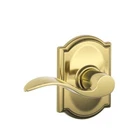 Schlage F10ACC505CAM Camelot Trim With Accent Hall And Closet Lever, Bright Bras New. Price: $70.65.