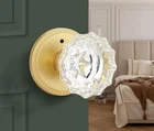 Ehomeware 9-PACK Glass/satin Brass Interior Door Knobs For Hall/closet (no Lock). Price: $200.00.