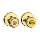 Kwikset Tylo Polished Brass Keyed Entry Door Knob Featuring Microban Open. Price: $12.99.