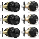Entry Door Knob Deadbolt Combo Double Cylinder Keyed Alike Flat Black 6 Pack Open. Price: $119.99.