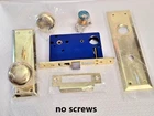 Premier Lock ML01 Brass Mortise Entry Left Hand Set, (no Screws) New Open. Price: $50.00.