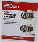 Hyper Tough Keyed Entry Ball Locking Doorknobs Stainless Steel Finish Twin Pack New. Price: $27.00.