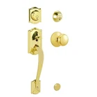 Schlage F62CAM505PLY Camelot Handleset With Plymouth Interior Knob Bright Bra New. Price: $263.59.