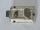 Antique Elgin Surface Mount Door Bolt Lock White Enamel Brass Trim. Price: $29.99.