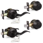 Probrico 2 Set Oil Rubbed Bronze Exterior Entry Lever And Single Cylinder Open. Price: $56.42.