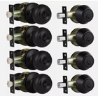 4 Pack Keyed Entry Door Knobs & Single Cylinder Deadbolt Lock Combo Set New. Price: $69.99.