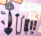 Vintage Forged Thumb Latch Door Handle Offset Box Strike Hardware Acorn Usa Nos. Price: $42.00.