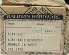 Baldwin Hardware 8011-260 Auxiliary Deadbolt Double Cylinder Polished Chrome New. Price: $75.00.