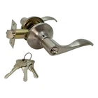 Lever Door Lock Keyed Cylinder Entry Satin Nickel Wave Style Handle With 3 Keys New. Price: $14.81.