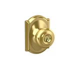 Schlage F51A 605 Georgian Knob Camelot Trim Keyed Entry Lock Bright New. Price: $140.34.