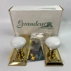 Grandeur 821622 Polished Brass Fifth Avenue Plate Hyde Park Knob Double Dummy Open. Price: $199.99.