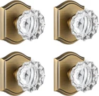 Clctk 4 Pack Crystal Glass Dummy Door Knob Single Side Interior Antique Brass Open. Price: $58.19.