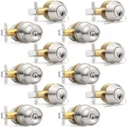 Probrico 6 Pack Brushed Nickel Entry Door Knob And Double Cylinder Deadbolt Open. Price: $89.07.