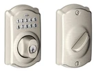 Schlage Door Lock BE365VCAM619 Camelot Keypad - Satin Nickel Used. Price: $149.00.