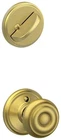 Schlage F59-GEO Georgian Single Cylinder Interior Pack Exterior Brass New. Price: $79.32.