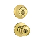 Kwikset Tylo Polished Brass Entry Door Knob And Double Cylinder Deadbolt Combo New. Price: $19.99.