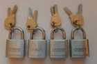 Abus 64TI/25 Padlocks. Keyed Alike, W/ 8 Keys Total. Perfect For Luggage! 25MM New. Price: $18.99.