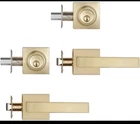 Ncsen 2-PACK Satin Brass Front Door Lockset Deadbolt Square Lever New Heavyduty. Price: $34.90.