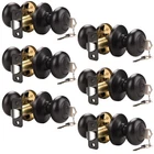 Knobwell 6 Pack Door With And Keys, Keyed Alike Entry Locks In Open. Price: $83.46.