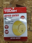 Hyper Tough Keyed Entry Deadbolt Lock W/ 2 Keys Polished Brass HT3501-105 Open. Price: $13.50.