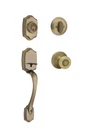 Kwikset Belleview Antique Brass Single Cylinder Door Handleset W/ Tylo Knob New. Price: $29.99.