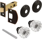 Prime-line 28327 Passage Door Latch Set, Glass Knob With Bolt Bronze Fin New. Price: $43.22.
