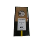 Baldwin Prestige Satin Nickel Single Cylinder Round Deadbolt Featuring Smartkey Open. Price: $64.99.