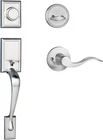 Dynasty RID-HER-405-15L Ridgecrest Front Door Dummy Handleset Satin Nickel Right Open. Price: $16.99.