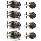 Brotima 4 Pack Entry Door Locksets With Single Cylinder Deadbolt, Oil Rubbed Open. Price: $74.32.