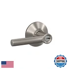 Schlage F51A Brw 619 Broadway Lever Keyed Entry Lock Satin Nickel New. Price: $57.88.