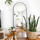 Miruo 65X22" Arched Full Length Floor Mirror, Bedroom Living Room, Black New. Price: $336.76.