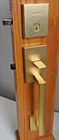 Kwikset San Clemente Handleset Pismo Satin Brass 818SCEXPSKSQT4 #95L Open. Price: $73.99.