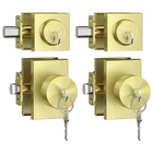 Calzibeno Exterior Door Knob And Deadbolt Set, 2 Pack Gold Front Lock Se... New. Price: $138.04.
