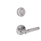Home Decorators Collection Woodcliff Satin Nickel Single Cylinder Door Handle Open. Price: $50.00.