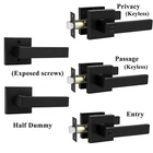 Probrico Privacy Passage Door Lever Black Interior Knobs Entry Locks Dummy New. Price: $42.72.