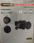 Defiant Hartford Keyed Entry Knob & Single Cylinder Deadbolt Project Pack Open. Price: $18.00.