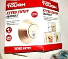 Hyper Tough Keyed Entry Deadbolt Exterior Door Stainless Steel Finish Open. Price: $14.49.