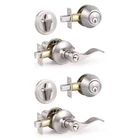Knobonly 2 Sets Of Front Exterior Door With Single Cylinder Deadbolts Open. Price: $47.51.