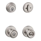 Kwikset Tylo Front Door Lock Handle Deadbolt Set, Entry Satin Nickel New. Price: $57.35.