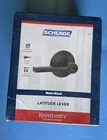 Schlage Latitude Lever Keyed Entry Door Handle Matte Black F51A 622 New. Price: $30.00.