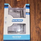 Schlage Bed & Bath Privacy Door Lever Lock Satin Silver, Reversible F40-V-LAT New. Price: $25.00.