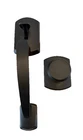 Schlage Greenwich Entrance Handle W/ Bowery Knob In Matte Black FE285GRW622BWE Open. Price: $79.95.
