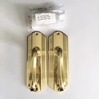 Nostalgic Warehouse Polished Brass Deco Plate Passage Lever Set 765561 Open. Price: $244.95.