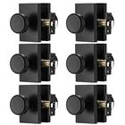6 Pack Black Door Knobs For Non Locking,interior Handles Hall & Pass.... Price: $129.86.
