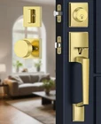 Front Door Handle Deadbolt Set, Gold Lock With Modern Knob... New. Price: $77.98.