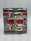 Defiant Naples Polished Brass Combo Pack With Single Cylinder Deadbolt Open. Price: $14.99.