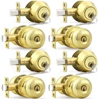 Probrico Polished Brass Keyed Entry Door Knob And Double Cylinder Deadbolt Lock New. Price: $128.92.